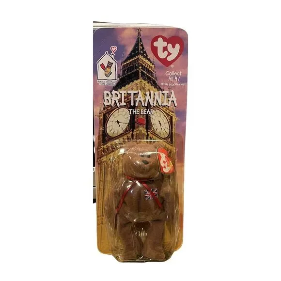Ty Beanie Babies Britannia The Bear With Errors New In Package‎ Rare Collectible
