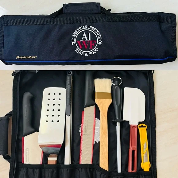 American Institute of Wine&Food Custom Chef Knives BBQ Roll Bag by Messermeister