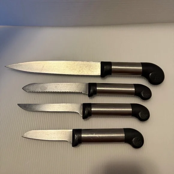 Vintage Revere Ware 1801 Knife 4 Piece Set Stainless Steel/Plastic Handle