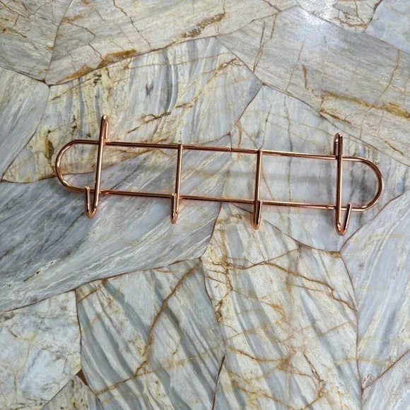 Copper 3 Hook Wall Mounted Key Holder Organizer Rack Entryway Storage
