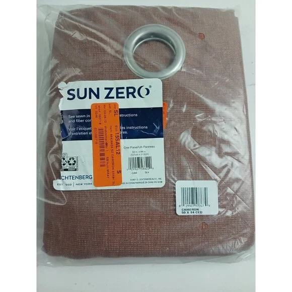NEW Sun Zero One Panel Tab Top Curtain 'Cedar Brown' 50