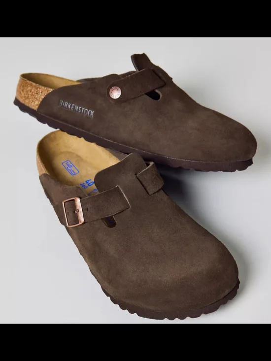 Birkenstock Men’s Boston Suede Clog - Dark Brown