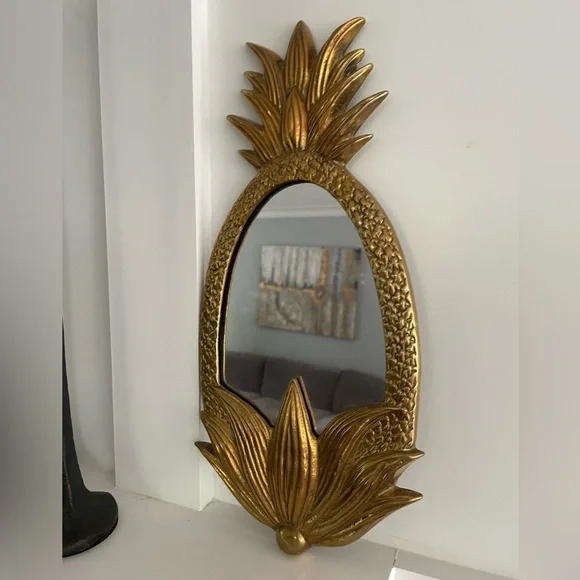 Vintage Brass Pineapple Mirror