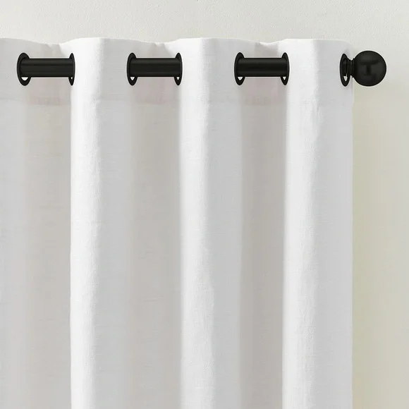 Pottery Barn Emery White Linen Grommet Blackout Curtain Window Panel 50 x 96 NWT
