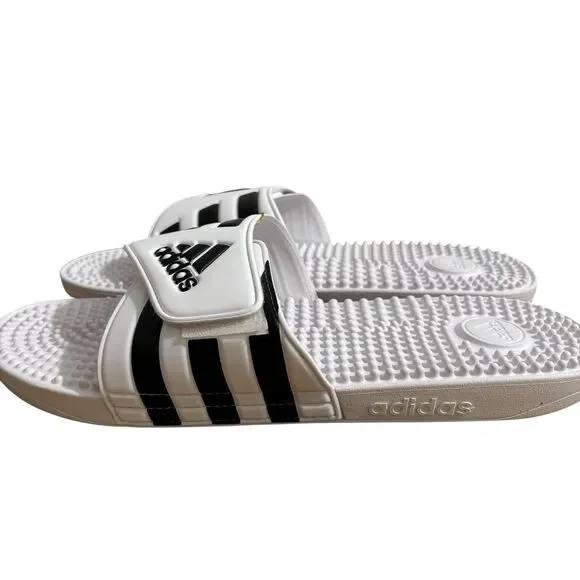 Adidas Adissage Slides Men’s Sz 16 White Sandals Athletic NEW