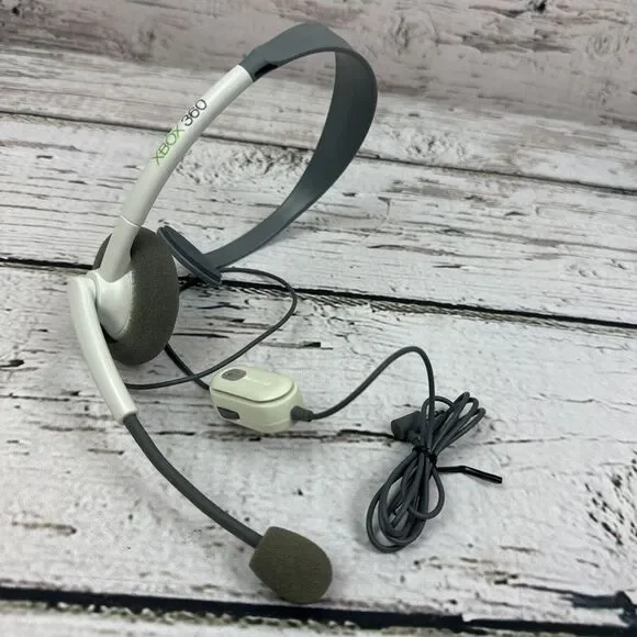 Genuine Microsoft‎ Xbox 360 Gaming Chat Headset Wired, White/Gray, OEM