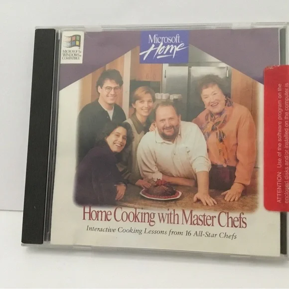 CD-ROM. Julia Childs hosted,home cooking Master Chefs. Microsoft 1995 Vintage