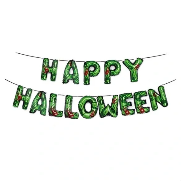 Happy Halloween Balloon Banner Zombie Balloon Banner