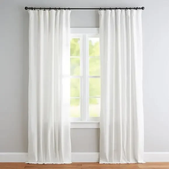 Pottery Barn Emery Linen Blackout Curtain Drape White 100 x 108 ONE Panel NEW