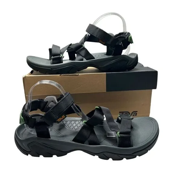 New Teva Outdoor Sandals 13 Black and Green Terra F1 Sport