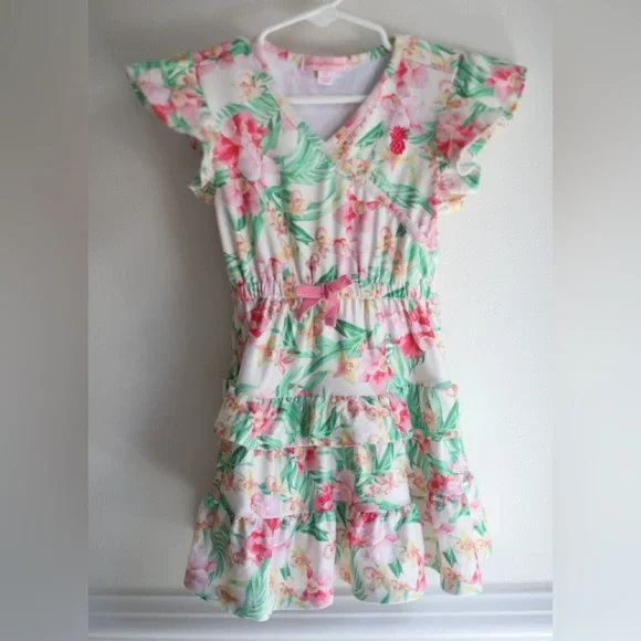 Tommy Bahama Girls Tropical Floral Dress | Ruffle Hem | Cruise &‎ Summer Ready