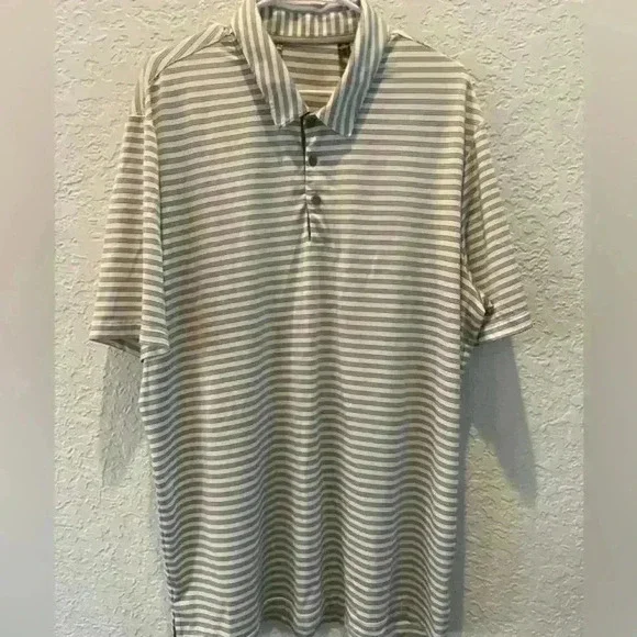 Adidas grey striped polo XL