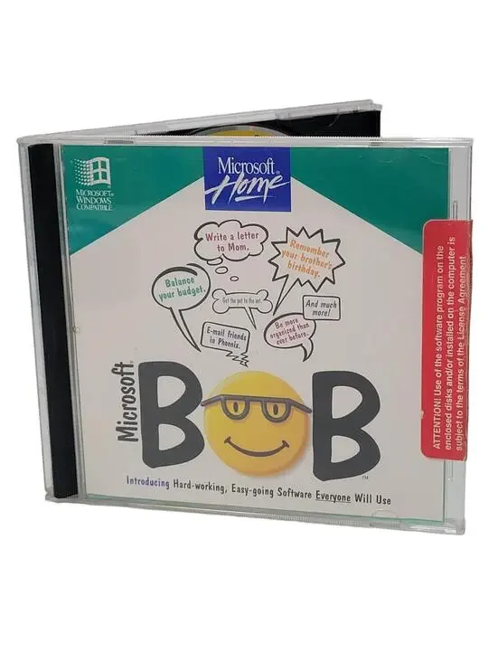 Microsoft BOB for Windows CD and Jewel Case - Rare Vintage - VG Condition 1994