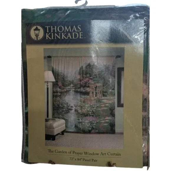 Thomas Kinkade The Garden of Prayer Window Art Curtain 72