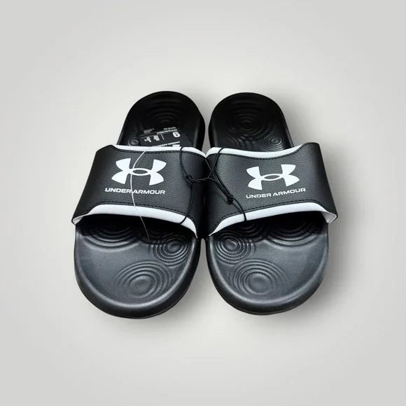 Under Armour Ignite Select Slides Mens 9 Black Athletic Sandals Sport Gym Pool