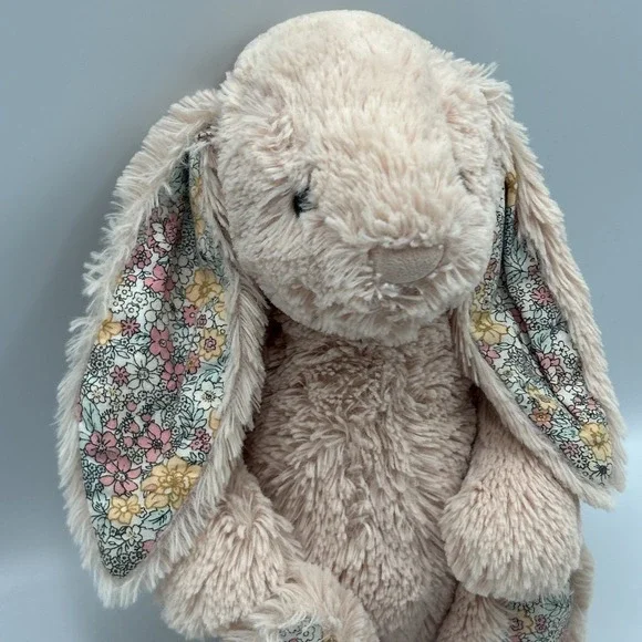JellyCat Medium Tessa Blossom Bunny London Light Pink Plush RARE RETIRED VHTF