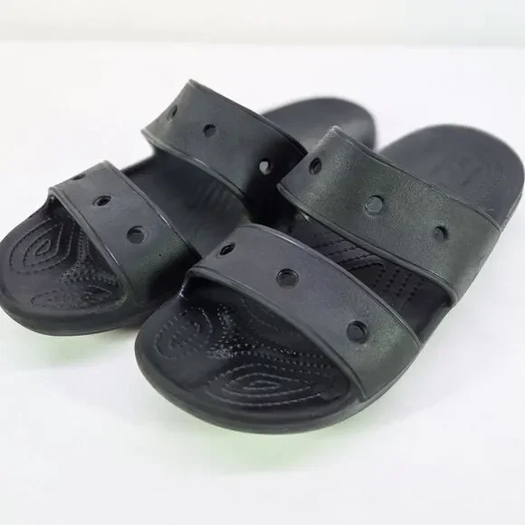 Crocs Classic Two-Strap Sandals Black Unisex M9/W11 Lightly Used