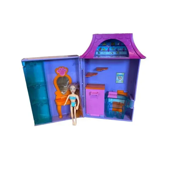 Polly‎ Pocket Pet Salon Groomer Store House Playset W/doll