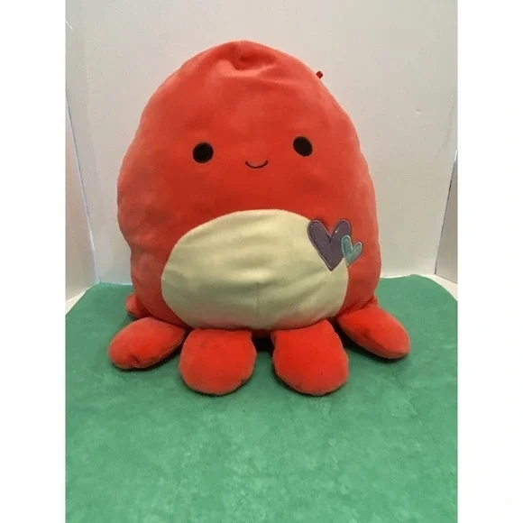 Squish mallow hot pink Abbey octopus with Valentine Hearts 10