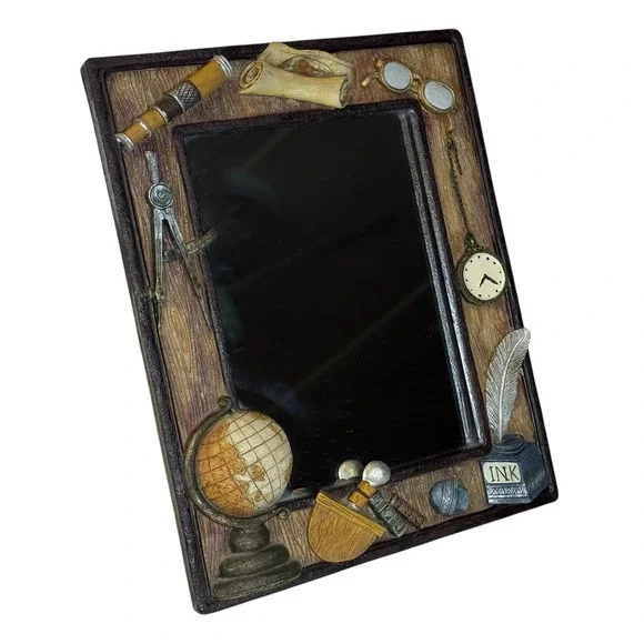 Decorative Mirror With Vintage Explorer Frame EUC