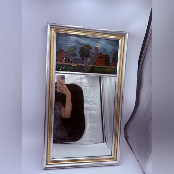 williamsburg virginia eglomise designs reverse painted mirror.