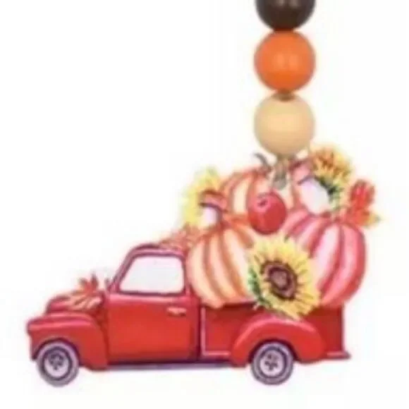 ‎2/$15 TIER TRAY FALL DECOR RED TRUCK