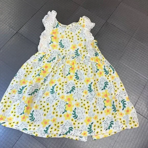 JESSICA SIMPSON GIRLS YELLOW FLOWER DRESS SIZE 4T