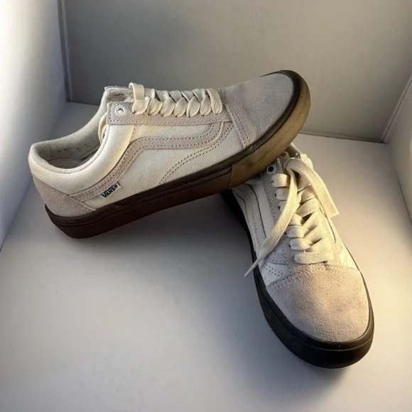 Vans Casual Shoes White Bone Suede Sneakers US Size Men 6.5‎ Women 8 500264 BMX