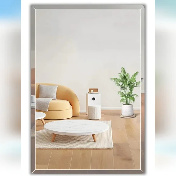 Bathroom-Mirror-for-Wall,12x16in Small Frameless Wall Mounted Mirrors,