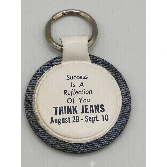 Vintage‎ Think Jeans Denim Mirror Keychain Advertising Keychain