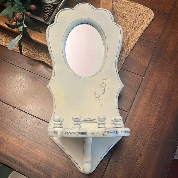 Shabby chic wall decor mirror candle sconce