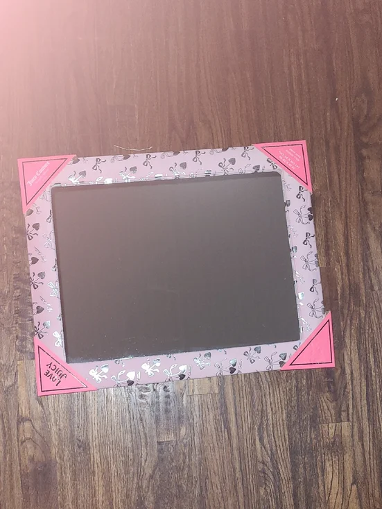 JUICY COUTURE Pink Decorative Mirror with Bow Print - 16x20