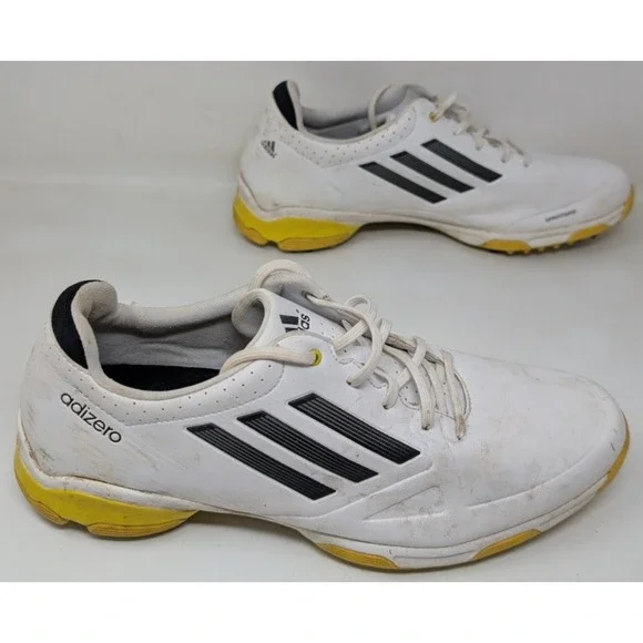 Adidas Adizero Tour‎ Sprint Web Golf Shoes Men's Size 11 White Yellow 674979 VTG