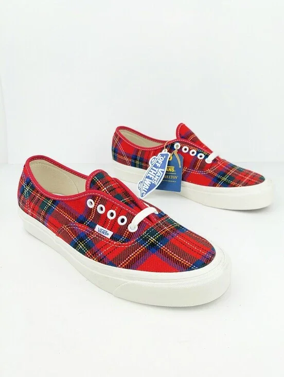 Vans X Pendleton Authentic 44 Dx Anaheim Factory Red Tartan Sneakers Men's 11