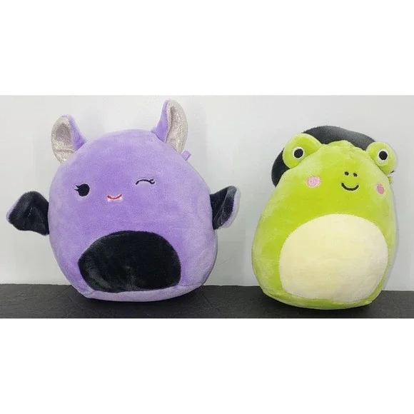 Lot Of 2 Squishmallow Joldy The Purple Bat And Wendy The Frog 5