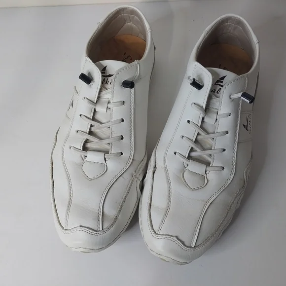 Salkin Handmade White Leather Men's Sneakers Size 40