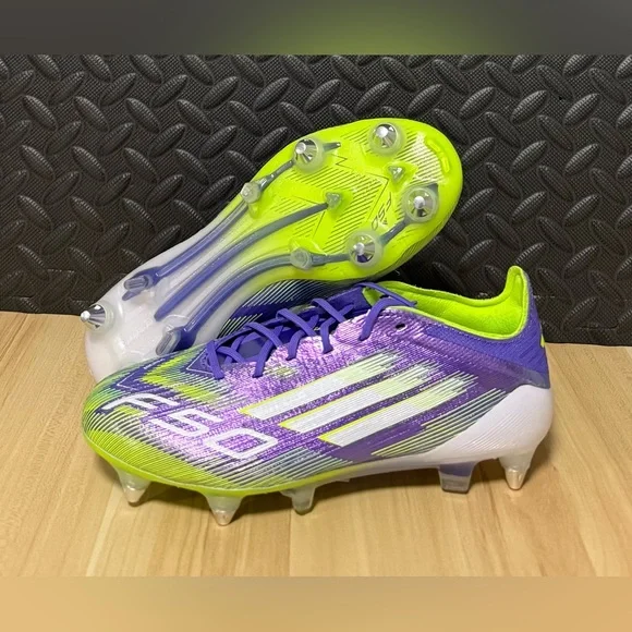 adidas F50 Elite SG Soccer Cleats‎ Purple Green JH7633 Mens Size 5