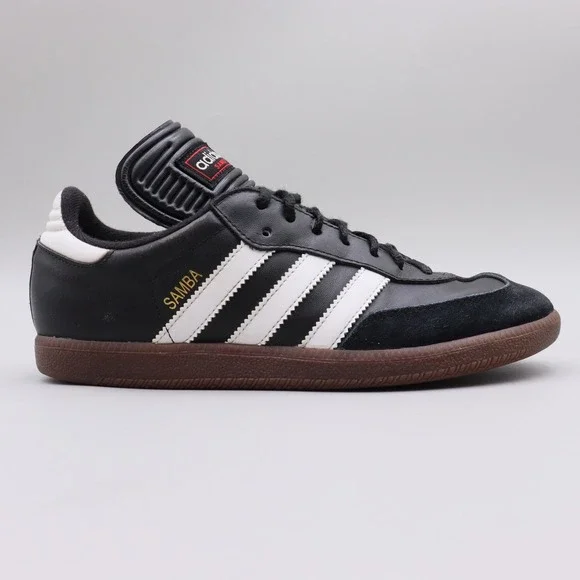 Adidas Samba Classic Mens Size 6.5 US Black Leather Sneakers Shoes *No Insoles