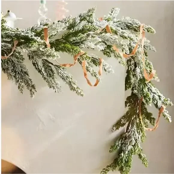 Anthropologie Faux Snowy Pine Garland, 72