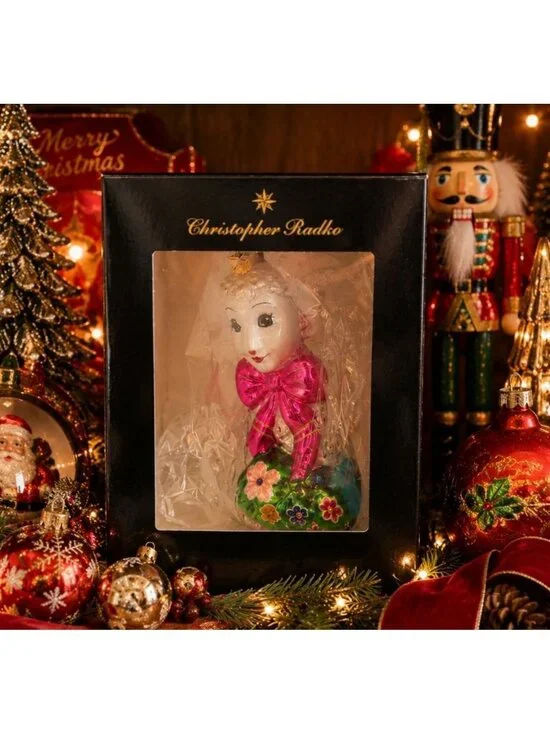 Christopher Radko Honey Lamb Glass Christmas Ornament 1999 Poland NOS Boxed
