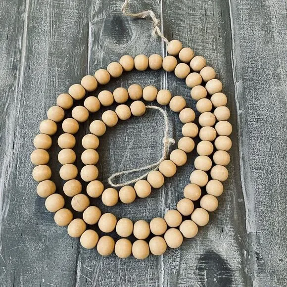 Farmhouse Wood Bead Holiday Garland