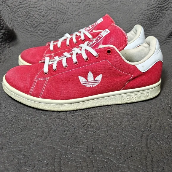 Adidas Stan Smith Scarlet Canvas Classic Logo Retro Sneakers Men's Shoe Size 8.5