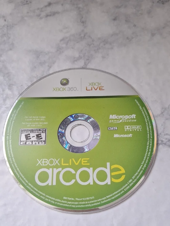 Microsoft Xbox 360 Live Arcade Game Disc - Lime Green and White