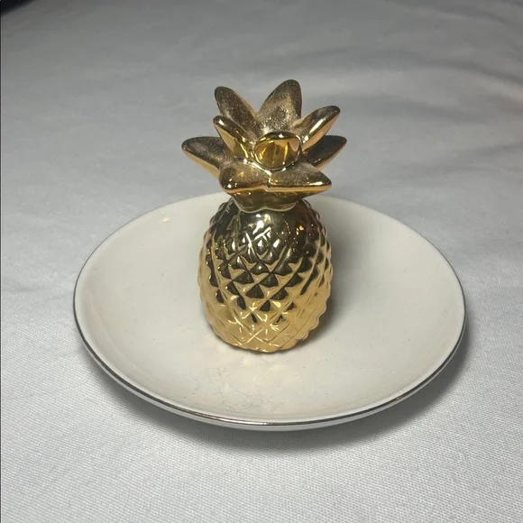 Gold Pineapple Trinket Holder