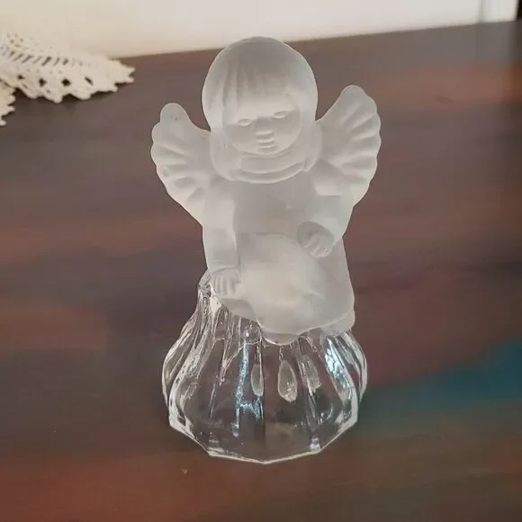 Vintage Lead Crystal Angel Bell