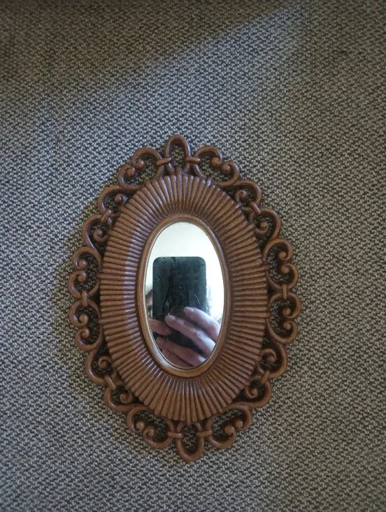 Vintage Faux Rattan Wall Mirror