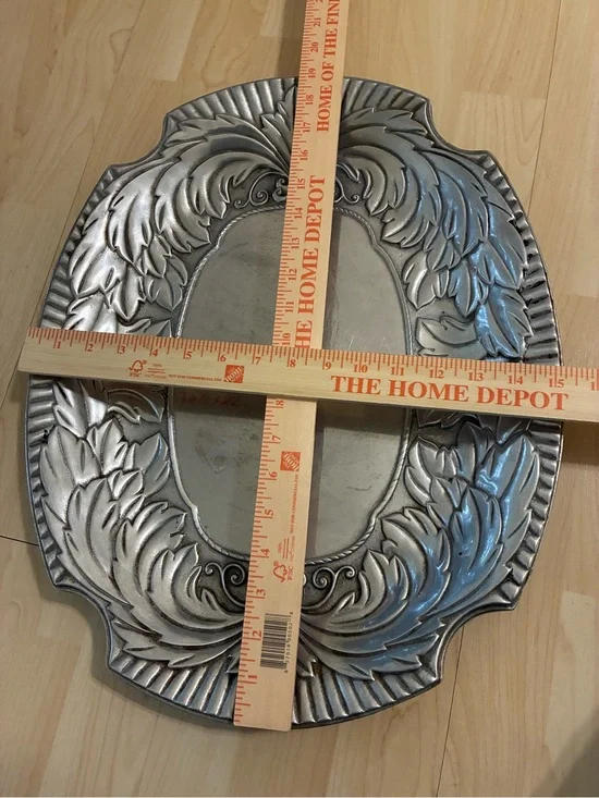 WILTON ARMETALE vintage Acanthus Leaf Large Oval Platter Serving Tray
