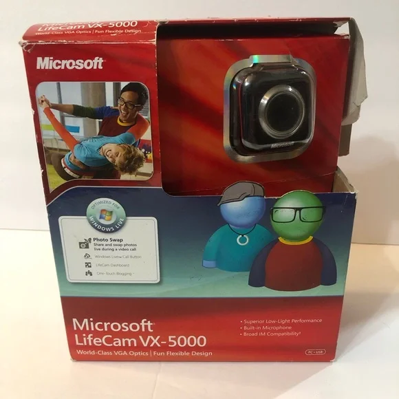 Microsoft LifeCam VX-5000 Black and Silver Webcam
