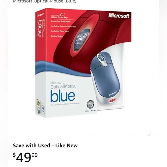 Microsoft Ergonomic Blue and Silver Optical Mouse
