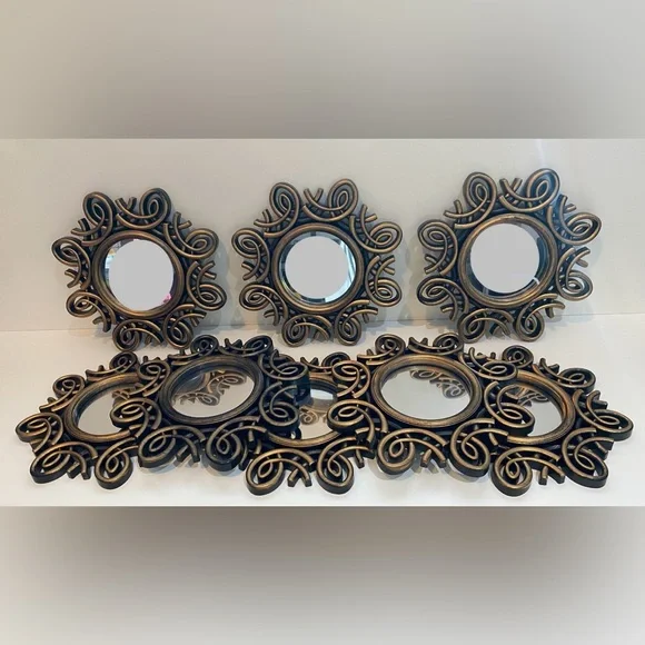 Decorative Wall Hanging Bronze Mirror Set